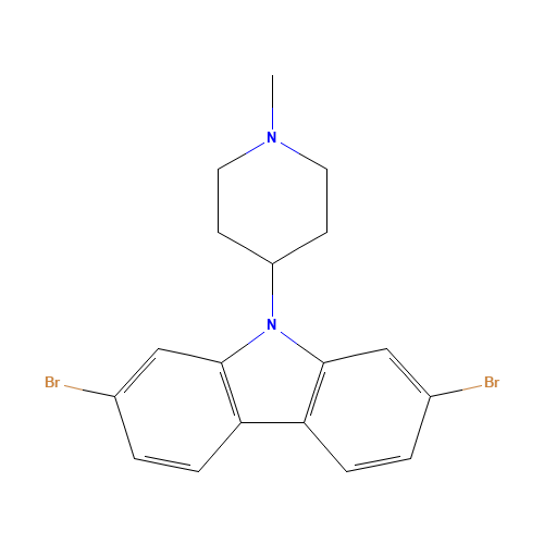 2,7-dibromo-9-(1-methylpiperidin-4-yl)carbazole (CAS: 1616114-06-7) - Related Chemical Product