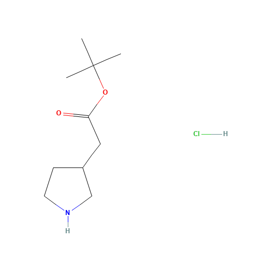 tert-butyl 2-pyrrolidin-3-ylacetate;hydrochloride (CAS: 570424-02-1) - Chemical Structure and Molecular Formula 