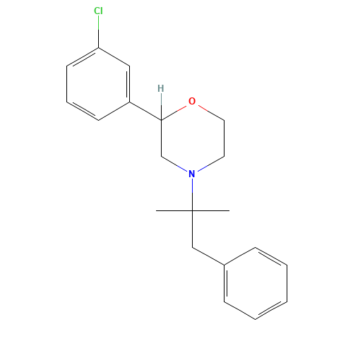 2-(3-chlorophenyl)-4-(2-methyl-1-phenylpropan-2-yl)morpholine (CAS: 119491-62-2) - Related Chemical Product
