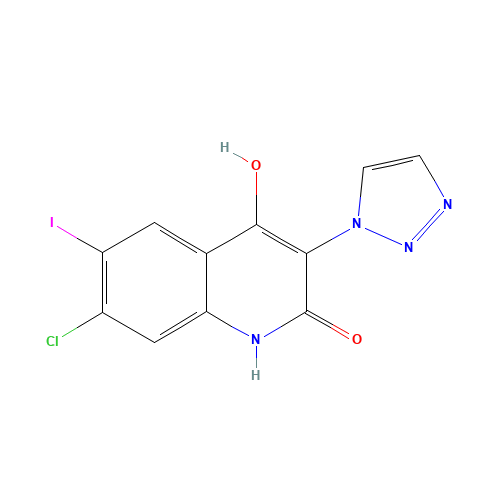 7-chloro-4-hydroxy-6-iodo-3-(triazol-1-yl)-1H-quinolin-2-one (CAS: 1398341-90-6) - Related Chemical Product