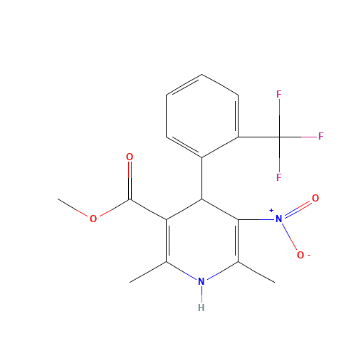 methyl 2,6-dimethyl-5-nitro-4-[2-(trifluoromethyl)phenyl]-1,4-dihydropyridine-3-carboxylate (CAS: 71145-03-4) - Related Chemical Product
