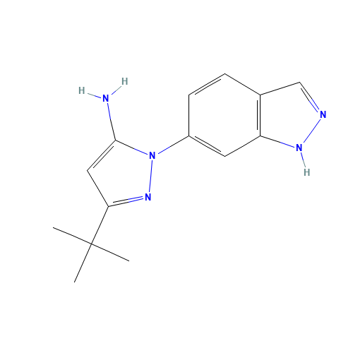 5-tert-butyl-2-(1H-indazol-6-yl)pyrazol-3-amine (CAS: 897374-19-5) - Related Chemical Product