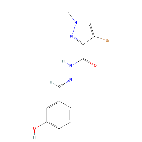 4-bromo-N-[(3-hydroxyphenyl)methylideneamino]-1-methylpyrazole-3-carboxamide (CAS: 725251-25-2) - Related Chemical Product