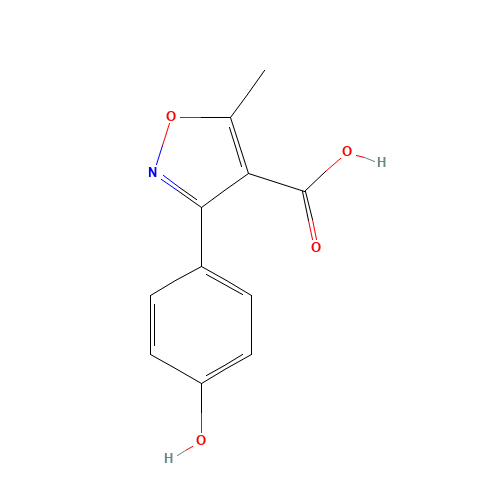5-methyl-3-(4-oxocyclohexa-2,5-dien-1-ylidene)-1,2-oxazole-4-carboxylic acid (CAS: 92286-62-9) - Chemical Structure and Molecular Formula 