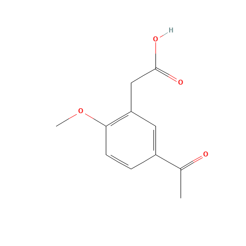 2-(5-acetyl-2-methoxyphenyl)acetic acid (CAS: 116296-30-1) - Chemical Structure and Molecular Formula 