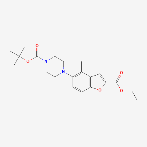 tert-butyl 4-(2-ethoxycarbonyl-4-methyl-1-benzofuran-5-yl)piperazine-1-carboxylate (CAS: 1192172-70-5) - Related Chemical Product