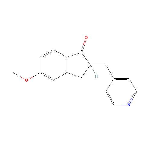 5-methoxy-2-(pyridin-4-ylmethyl)-2,3-dihydroinden-1-one (CAS: 154932-68-0) - Chemical Structure and Molecular Formula 