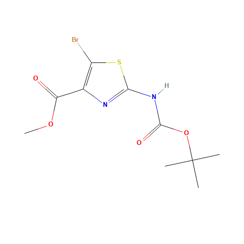 methyl 5-bromo-2-[(2-methylpropan-2-yl)oxycarbonylamino]-1,3-thiazole-4-carboxylate (CAS: 914349-71-6) - Related Chemical Product