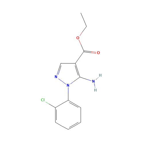 ethyl 5-amino-1-(2-chlorophenyl)pyrazole-4-carboxylate (CAS: 14678-86-5) - Chemical Structure and Molecular Formula 