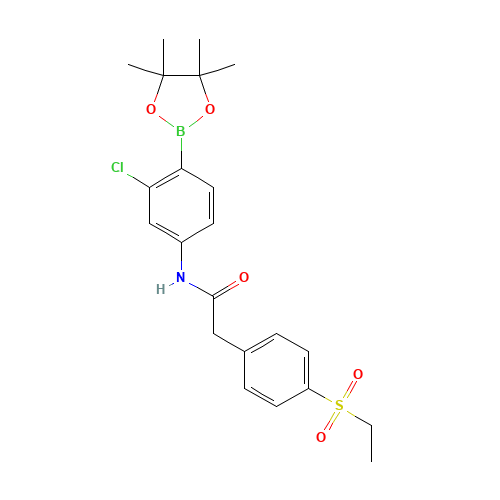 N-[3-chloro-4-(4,4,5,5-tetramethyl-1,3,2-dioxaborolan-2-yl)phenyl]-2-(4-ethylsulfonylphenyl)acetamide (CAS: 1426804-59-2) - Related Chemical Product
