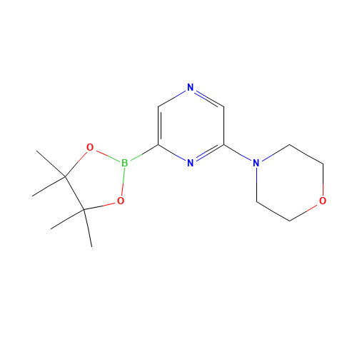 4-[6-(4,4,5,5-tetramethyl-1,3,2-dioxaborolan-2-yl)pyrazin-2-yl]morpholine (CAS: 1186041-99-5) - Chemical Structure and Molecular Formula 