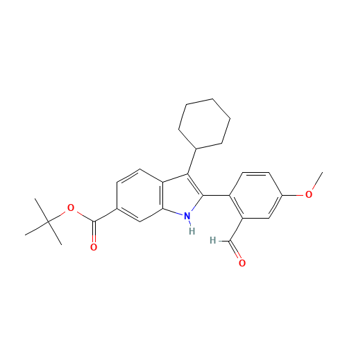 tert-butyl 3-cyclohexyl-2-(2-formyl-4-methoxyphenyl)-1H-indole-6-carboxylate (CAS: 958002-18-1) - Related Chemical Product