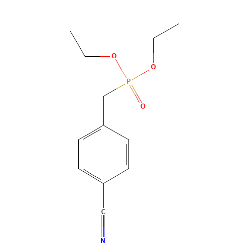 4-(diethoxyphosphorylmethyl)benzonitrile (CAS: 1552-41-6) - Chemical Structure and Molecular Formula 