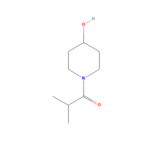 1-(4-hydroxypiperidin-1-yl)-2-methylpropan-1-one (CAS: 1082928-57-1) - Chemical Structure and Molecular Formula 