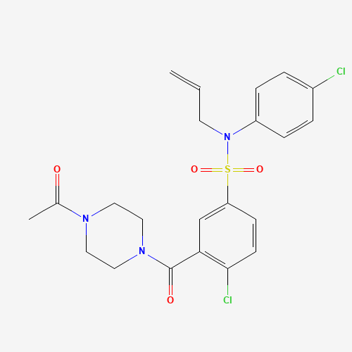 3-(4-acetylpiperazine-1-carbonyl)-4-chloro-N-(4-chlorophenyl)-N-prop-2-enylbenzenesulfonamide (CAS: 1110829-91-8) - Related Chemical Product
