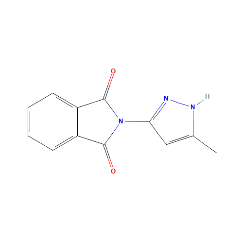 2-(5-methyl-1H-pyrazol-3-yl)isoindole-1,3-dione (CAS: 59208-48-9) - Chemical Structure and Molecular Formula 