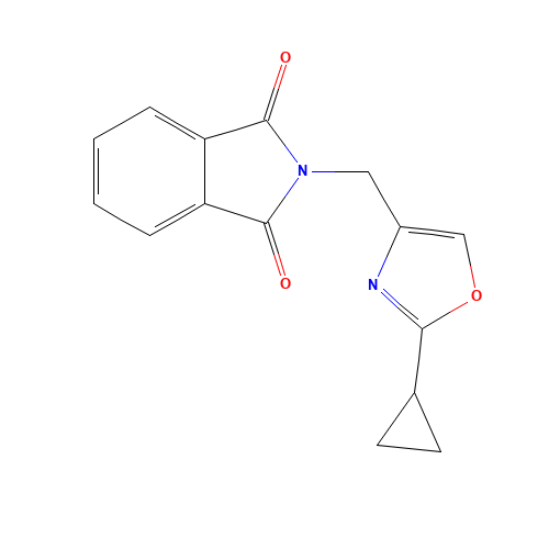 2-[(2-cyclopropyl-1,3-oxazol-4-yl)methyl]isoindole-1,3-dione (CAS: 1364678-13-6) - Related Chemical Product