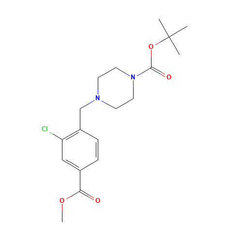tert-butyl 4-[(2-chloro-4-methoxycarbonylphenyl)methyl]piperazine-1-carboxylate (CAS: 1446819-29-9) - Related Chemical Product
