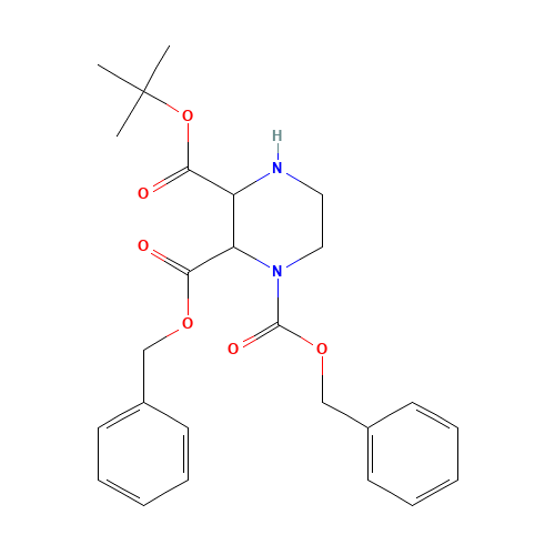 1-O,2-O-dibenzyl 3-O-tert-butyl piperazine-1,2,3-tricarboxylate (CAS: 816454-25-8) - Chemical Structure and Molecular Formula 