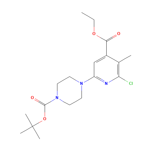 tert-butyl 4-(6-chloro-4-ethoxycarbonyl-5-methylpyridin-2-yl)piperazine-1-carboxylate (CAS: 1201675-12-8) - Related Chemical Product