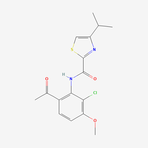 N-(6-acetyl-2-chloro-3-methoxyphenyl)-4-propan-2-yl-1,3-thiazole-2-carboxamide (CAS: 923289-37-6) - Related Chemical Product