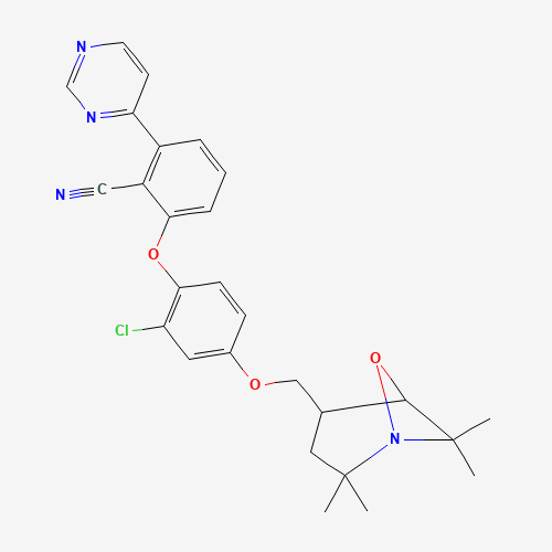 2-[2-chloro-4-[(2,2,7,7-tetramethyl-6-oxa-1-azabicyclo[3.1.1]heptan-4-yl)methoxy]phenoxy]-6-pyrimidin-4-ylbenzonitrile (CAS: 1439559-83-7) - Related Chemical Product