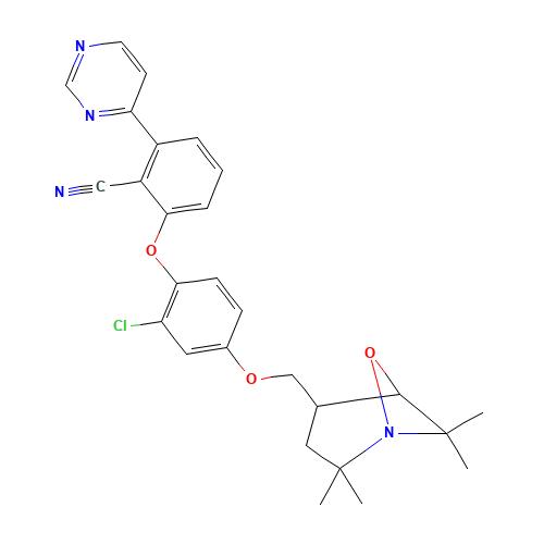 2-[2-chloro-4-[(2,2,7,7-tetramethyl-6-oxa-1-azabicyclo[3.1.1]heptan-4-yl)methoxy]phenoxy]-6-pyrimidin-4-ylbenzonitrile (CAS: 1439559-83-7) - Related Chemical Product