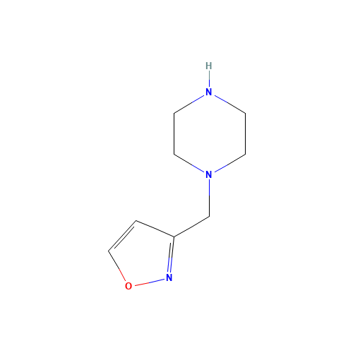 3-(piperazin-1-ylmethyl)-1,2-oxazole (CAS: 885952-54-5) - Chemical Structure and Molecular Formula 