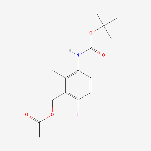 [6-iodo-2-methyl-3-[(2-methylpropan-2-yl)oxycarbonylamino]phenyl]methyl acetate (CAS: 885608-62-8) - Chemical Structure and Molecular Formula 