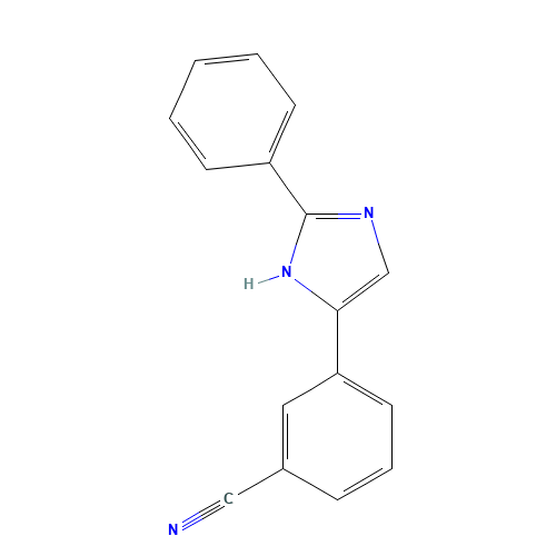 3-(2-phenyl-1H-imidazol-5-yl)benzonitrile (CAS: 219801-07-7) - Chemical Structure and Molecular Formula 