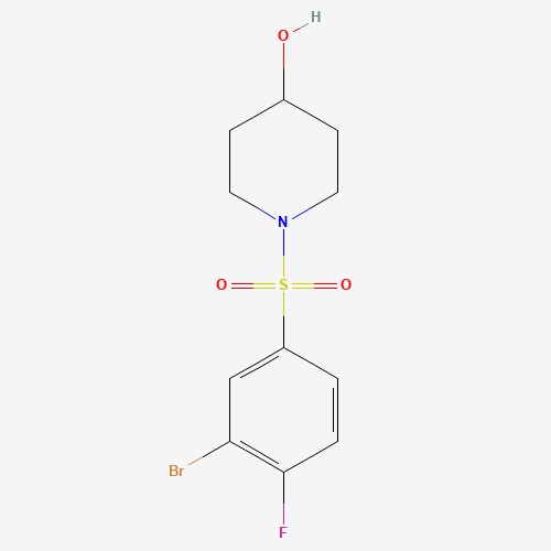 1-(3-bromo-4-fluorophenyl)sulfonylpiperidin-4-ol (CAS: 1446237-72-4) - Chemical Structure and Molecular Formula 
