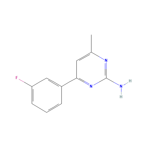 4-(3-fluorophenyl)-6-methylpyrimidin-2-amine (CAS: 199864-42-1) - Chemical Structure and Molecular Formula 