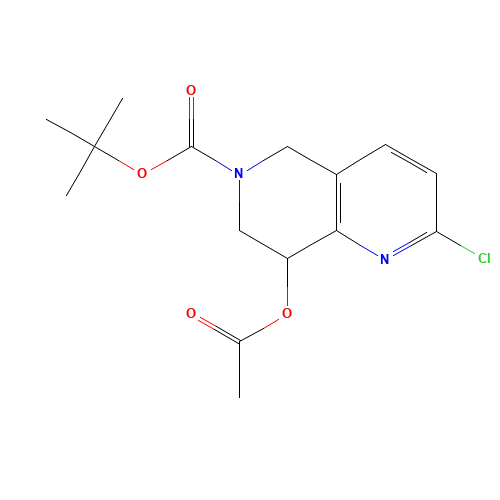 tert-butyl 8-acetyloxy-2-chloro-7,8-dihydro-5H-1,6-naphthyridine-6-carboxylate (CAS: 1401034-54-5) - Related Chemical Product