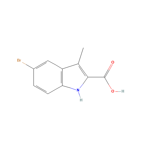 5-bromo-3-methyl-1H-indole-2-carboxylic acid (CAS: 70070-32-5) - Chemical Structure and Molecular Formula 