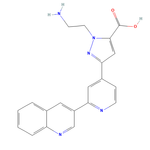 2-(2-aminoethyl)-5-(2-quinolin-3-ylpyridin-4-yl)pyrazole-3-carboxylic acid (CAS: 723337-37-9) - Related Chemical Product