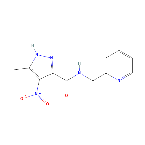 5-methyl-4-nitro-N-(pyridin-2-ylmethyl)-1H-pyrazole-3-carboxamide (CAS: 915371-94-7) - Chemical Structure and Molecular Formula 