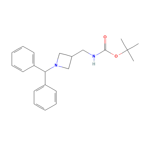 tert-butyl N-[(1-benzhydrylazetidin-3-yl)methyl]carbamate (CAS: 91189-19-4) - Chemical Structure and Molecular Formula 