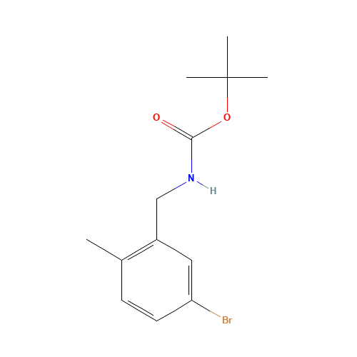 tert-butyl N-[(5-bromo-2-methylphenyl)methyl]carbamate (CAS: 1177558-43-8) - Chemical Structure and Molecular Formula 