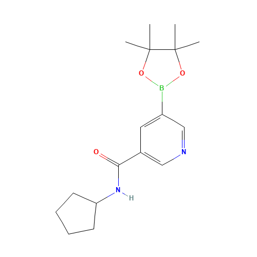 N-cyclopentyl-5-(4,4,5,5-tetramethyl-1,3,2-dioxaborolan-2-yl)pyridine-3-carboxamide (CAS: 1509931-88-7) - Chemical Structure and Molecular Formula 