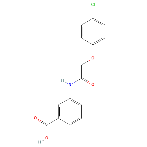 3-[[2-(4-chlorophenoxy)acetyl]amino]benzoic acid (CAS: 70853-28-0) - Chemical Structure and Molecular Formula 