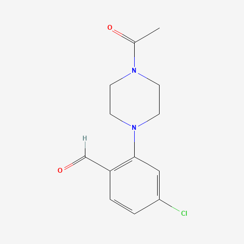 2-(4-acetylpiperazin-1-yl)-4-chlorobenzaldehyde (CAS: 1460032-36-3) - Chemical Structure and Molecular Formula 