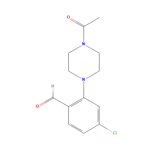 2-(4-acetylpiperazin-1-yl)-4-chlorobenzaldehyde (CAS: 1460032-36-3) - Chemical Structure and Molecular Formula 