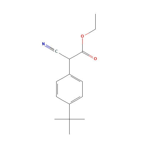 ethyl 2-(4-tert-butylphenyl)-2-cyanoacetate (CAS: 400882-48-6) - Chemical Structure and Molecular Formula 