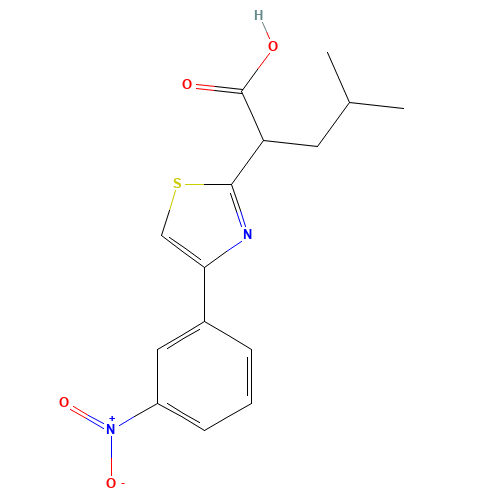 4-methyl-2-[4-(3-nitrophenyl)-1,3-thiazol-2-yl]pentanoic acid (CAS: 1426694-72-5) - Related Chemical Product