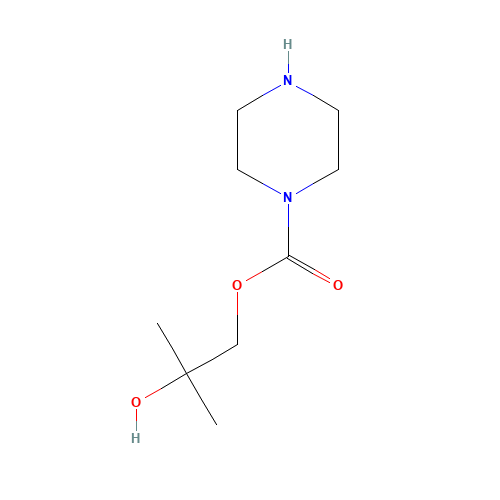 (2-hydroxy-2-methylpropyl) piperazine-1-carboxylate (CAS: 71649-29-1) - Chemical Structure and Molecular Formula 