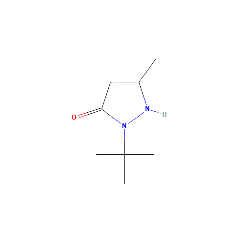 2-tert-butyl-5-methyl-1H-pyrazol-3-one (CAS: 277299-79-3) - Chemical Structure and Molecular Formula 