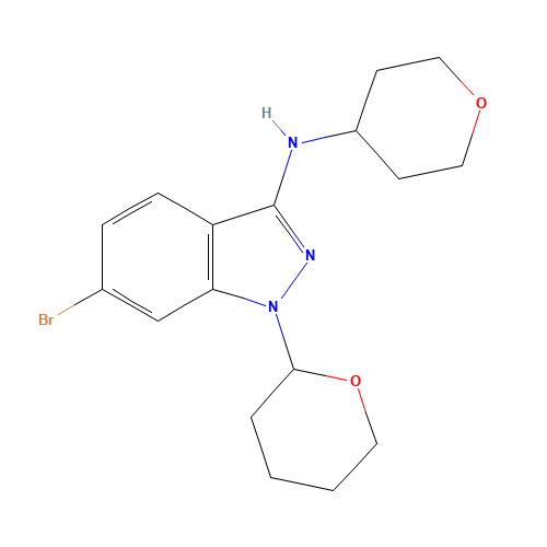 6-bromo-1-(oxan-2-yl)-N-(oxan-4-yl)indazol-3-amine (CAS: 1214900-68-1) - Related Chemical Product