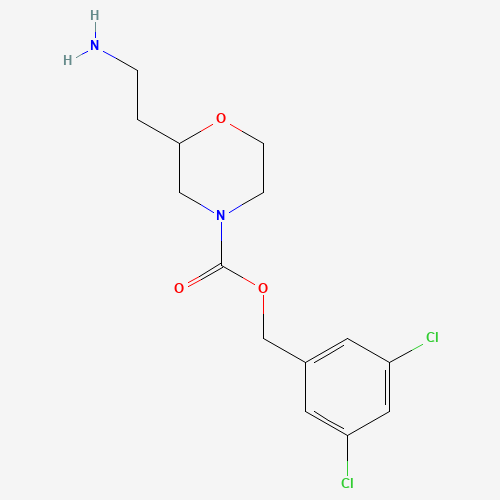 (3,5-dichlorophenyl)methyl 2-(2-aminoethyl)morpholine-4-carboxylate (CAS: 1613513-06-6) - Chemical Structure and Molecular Formula 