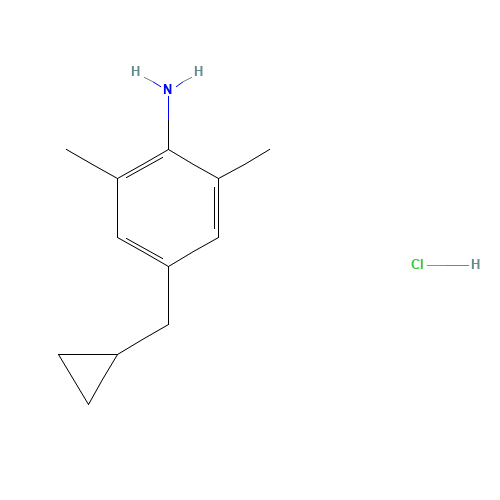 4-(cyclopropylmethyl)-2,6-dimethylaniline;hydrochloride (CAS: 1139573-87-7) - Chemical Structure and Molecular Formula 