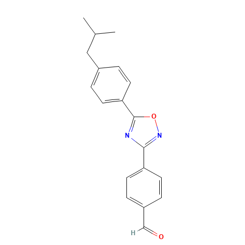 4-[5-[4-(2-methylpropyl)phenyl]-1,2,4-oxadiazol-3-yl]benzaldehyde (CAS: 635701-88-1) - Related Chemical Product